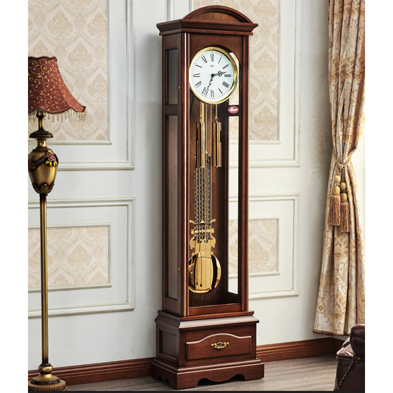 Horloge de plancher en bois massif European Simple