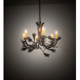 29" Wide Woodland Pine 6 Light Chandelier