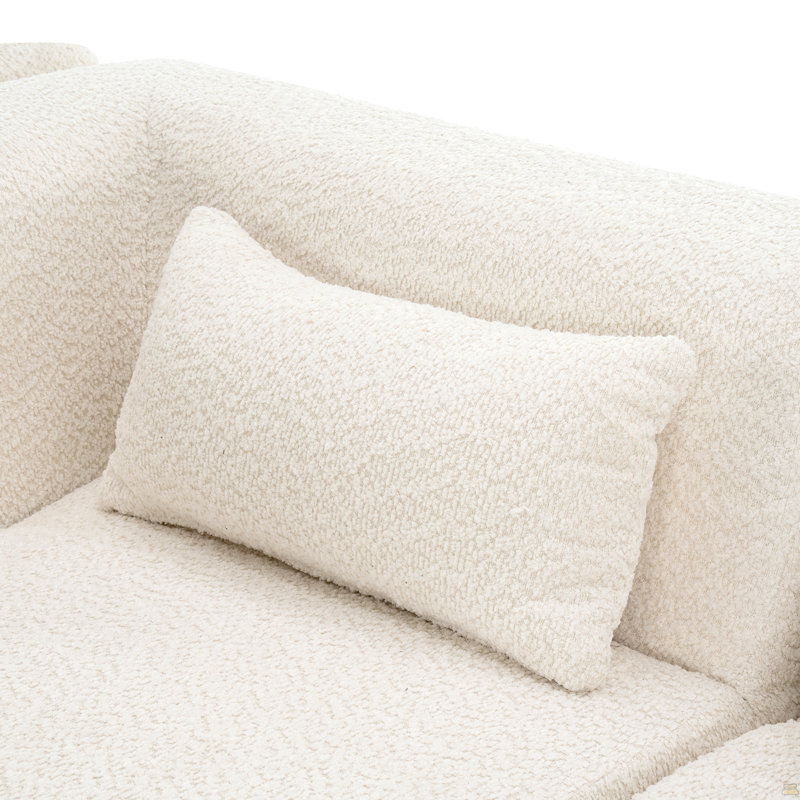 Canapé rembourré avec coussin de dossier, Beige
