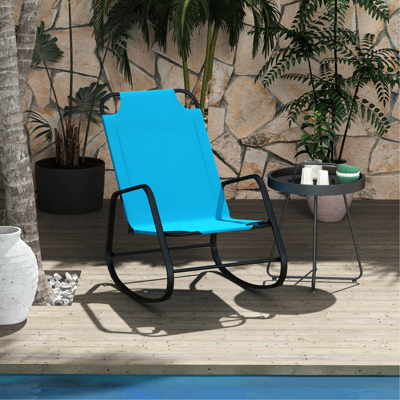 Chaise berçante d'extérieur en acier Garden