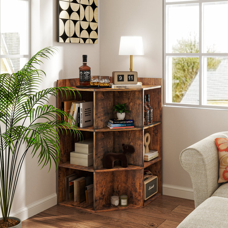 Corner Bookcase, Brown
