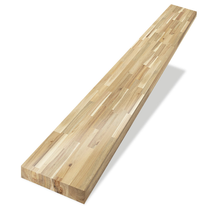 Comptoir de cuisine en bois massif Gladys, H 1,5 po x l 72 po x P 12 po, Acacia naturel