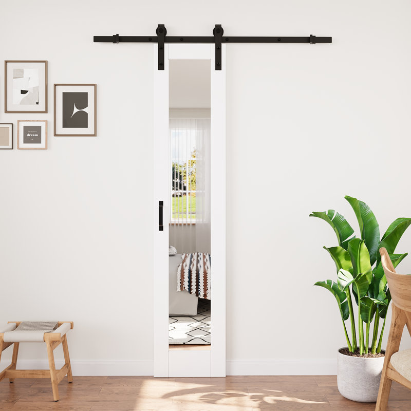  Barn 𝗔𝘀𝘀𝗲𝗺𝗯𝗹𝘆 𝗥𝗲𝗾𝘂𝗶𝗿𝗲𝗱 Panneau de porte, portes de grange coulissantes en bois massif manufacturé avec trousse de quincaillerie