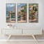 Lago Di Como - 3 pièces, peinture sur toile à cadre flottant-72214787