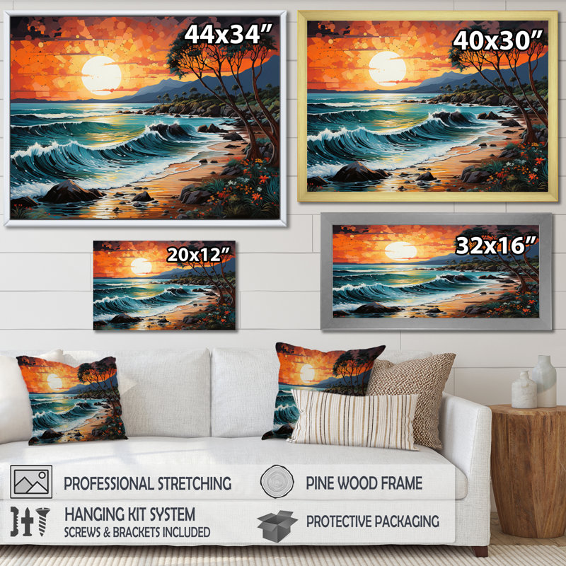 Sopris Beach Photo Tropical Vibes XXIII, H 34 po x l 44 po x P 1,5 po, Cadre photo blanc