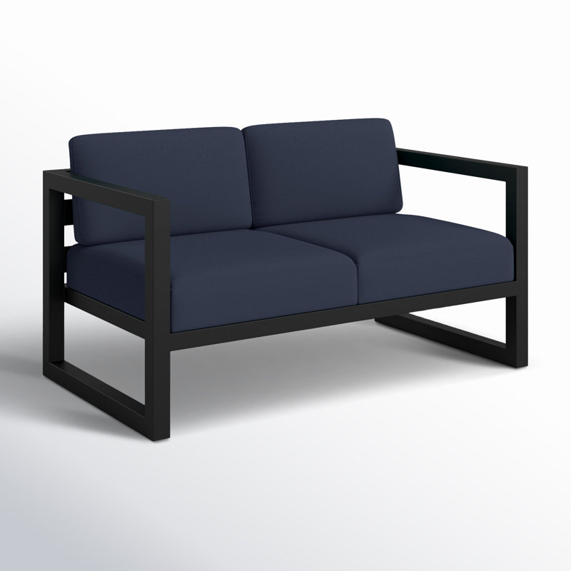 Avion Loveseat - Black, Spectrum Indigo Sunbrella®, Black