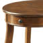 Table de bout ronde en noyer avec tiroir et 1 tablette inférieure