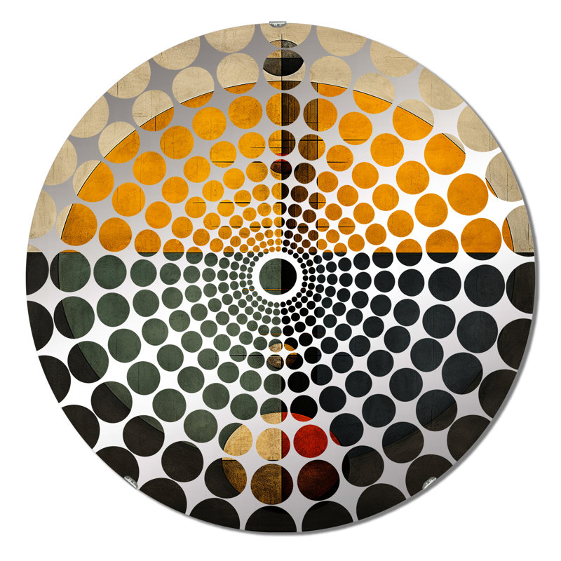 Art abstrait rétro avec miroir géométrique, 23,6 po x 23,6 po