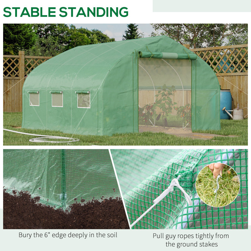 11' W x 10' D Greenhouse, Green