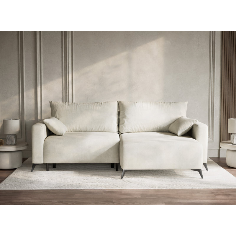 3 Seater Reclining Corner Sofa , Chenille - Cream, Right Hand Facing