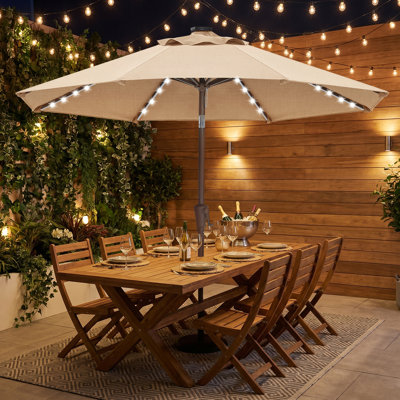 9 FT Lighted Patio Olefin® Umbrella