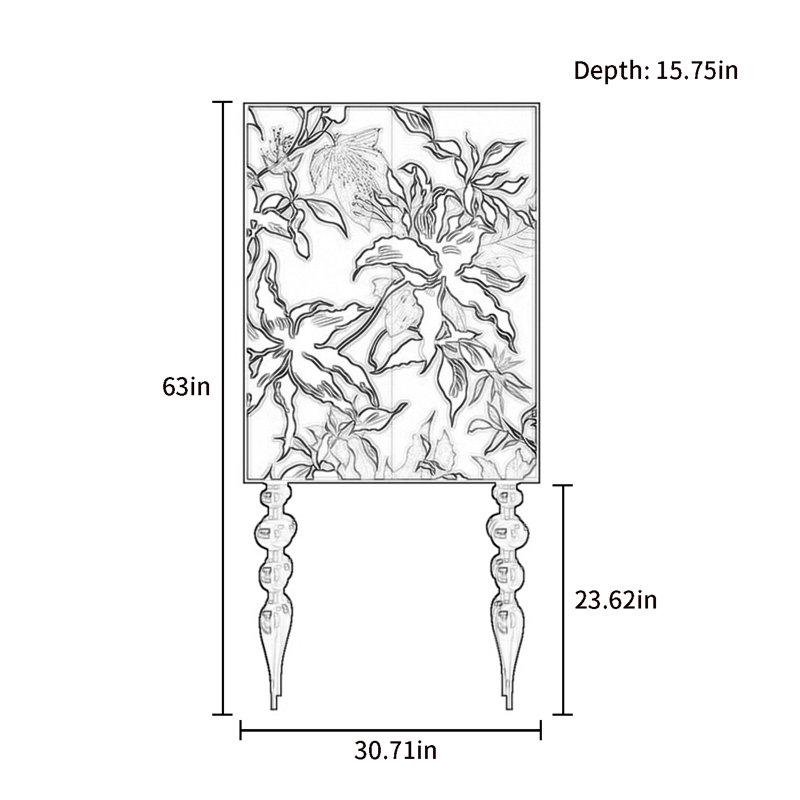 Modern Minimalist Double - Door Wardrobe, Brun / blanc ivoire
