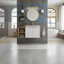 Meuble-lavabo mural avec tablettes de rangement latérales