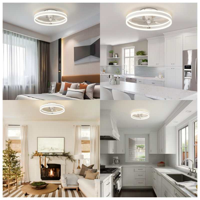 Heui Bladeless Ceiling Fan with Light, White, 20", 1 Pack