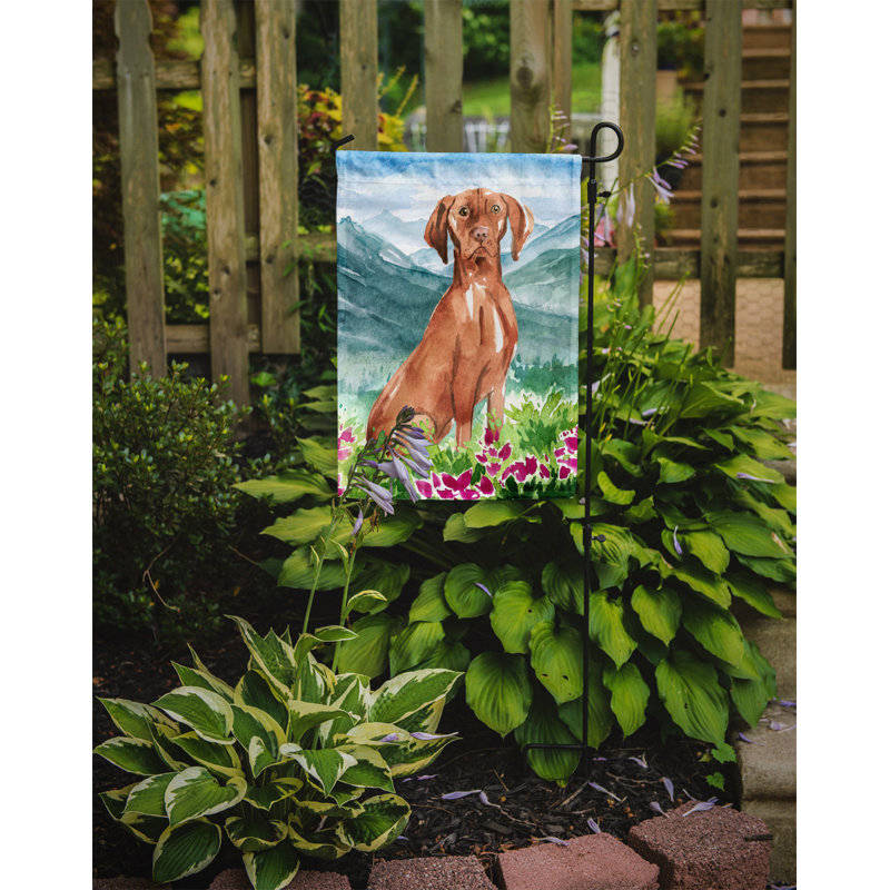 Yorkshire terrier yorkie à 2 côtés en polyester 15 x 11,5 po mountain fleurs drapeau de jardin, Vizsla (vert/brun/bleu)