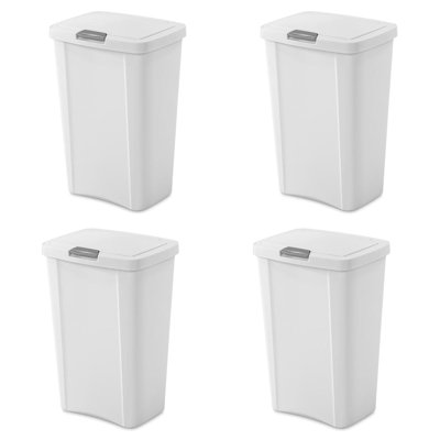 La corbeille à déchets avec couvercle Sterilite de 13 gallons avec couvercle qui s'ouvre au toucher dissimule les déchets dans la cuisine