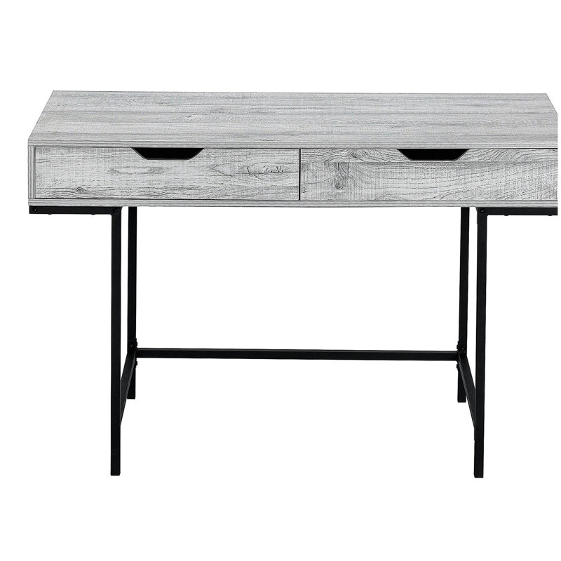 Bureau d'ordinateur, bureau personnel, ordinateur portable, tiroirs de rangement, l 48 po, travail, stratifié blanc, métal blanc, contemporain, moderne