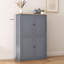 Simple armoire de plancher grise équipée de deux tiroirs, de deux planches réglables et de huit tablettes de porte, parfaites pour la cuisine à domicile-1756186044