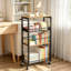 Chariot de rangement compact à roulettes, chariot de cuisine étroit en métal pour petits espaces, étagères coulissantes pour buanderie, salle de bain et salon, chariot utilitaire gain de place