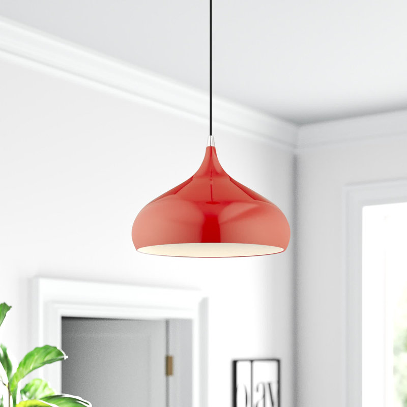 Hutchcraft 1 - Light Pendant, 15" H x 11.75" W x 11.75" D, Shiny Red
