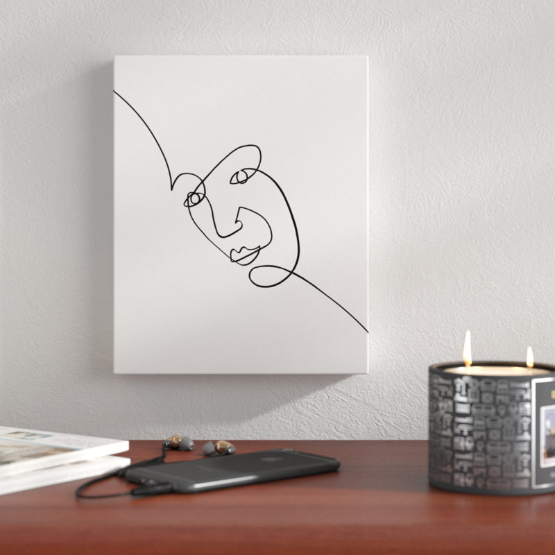 « single line beauté », reproduction de dessin sur toile tendue