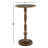 Vela Round Antique Brass Aluminum Pedestal End Table 