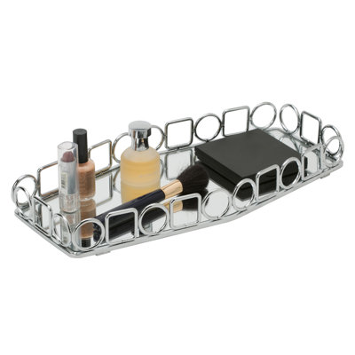 Plateau de meuble-lavabo miroir cercles et carrés 