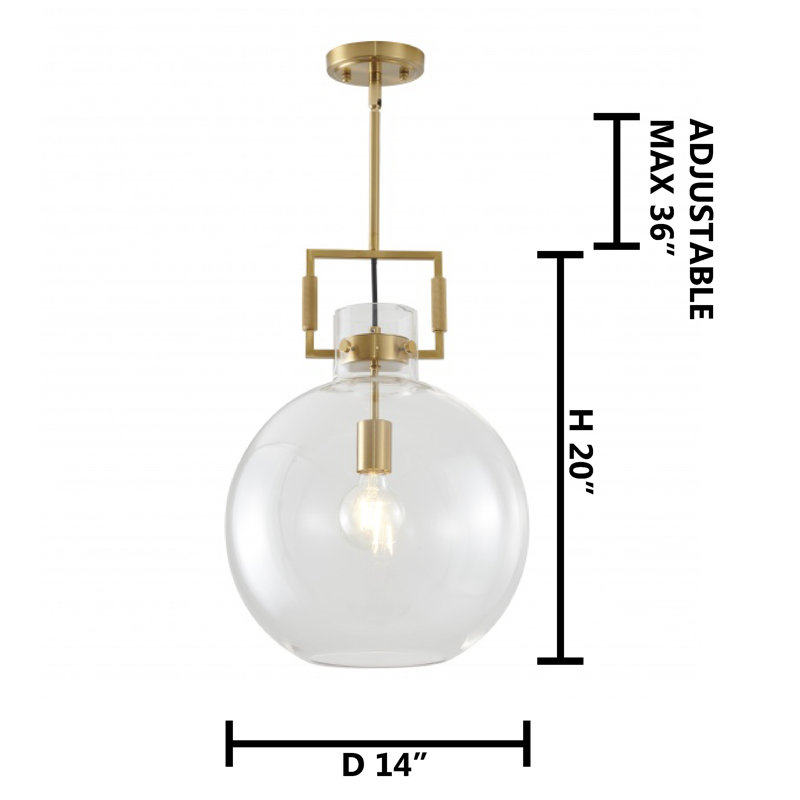 Industrial 1 Light Glass Shade Pendant