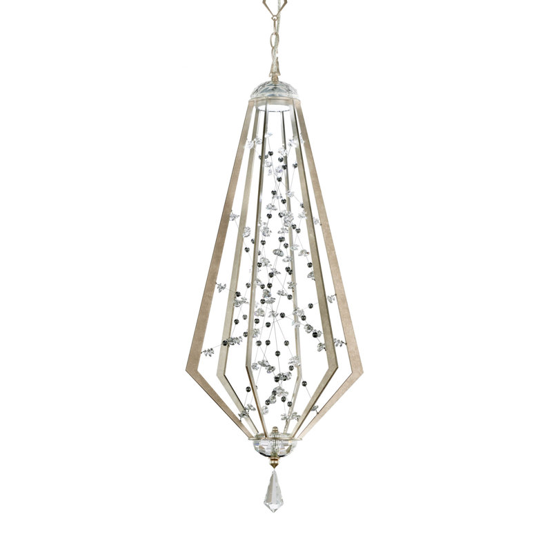 Eternity 1 - Light LED Pendant, 39.5" H x 15.88" W x 13.88" D, Antique Silver/Gold Pearl