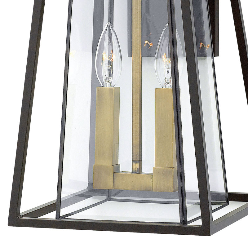 Walker 2-Light Outdoor Wall Lantern, Incandescent, Buckeye Bronze/Yellow
