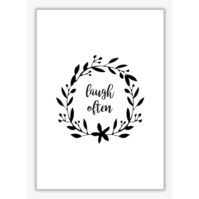 Laugh Often Illustration - Print, 84.1cm H x 59.4cm W x 4cm D, Wrapped Canvas