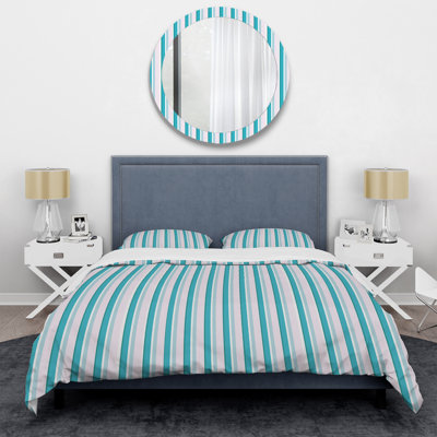 Ensemble de housse de couette en microfibre gris / turquoise 3 pièces