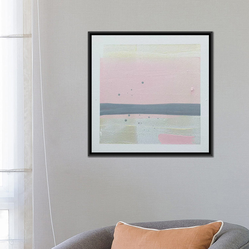 « coucher de soleil », reproduction sur toile, Toile avec cadre noir, Pas de tapis, H 26 po x l 26 po x P 1,5 po