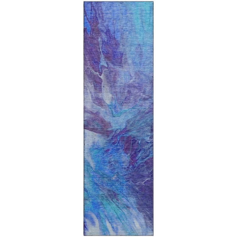 Premium Machine Washable Cerrito Blue Rug