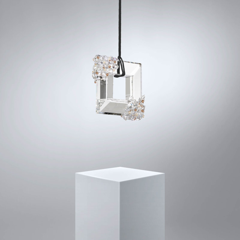 Eva 1 - Light LED Pendant, Polished Chrome/Black Rope