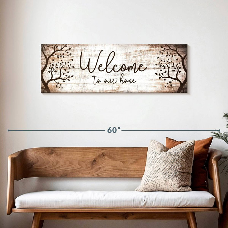 " Welcome To Our Home Typography I Canvas Print " by Faithinart, 45" H x 15" W x 1.25" D