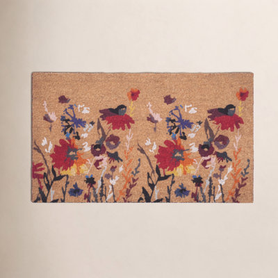 Non-Slip Floral Outdoor Doormat