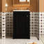 Meuble-lavabo contemporain noir de 20,1 po avec lavabo intégré, rangement à une porte, charnières à fermeture en douceur, tablette réglable, meuble-lavabo autoportant en pin massif et planches 20 po