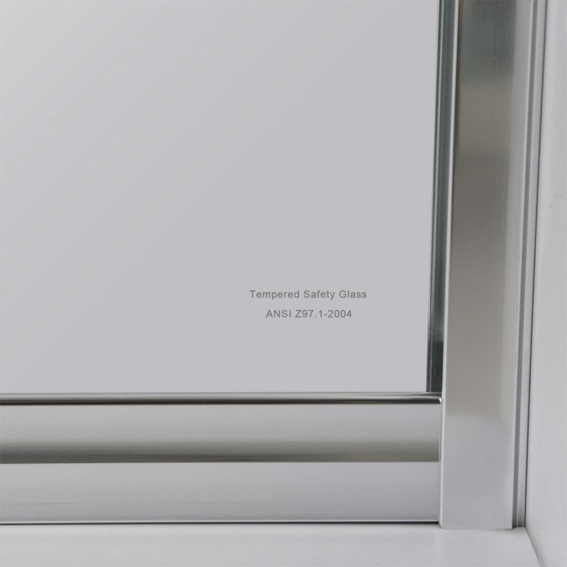 56" - 60" W x 72" H Double Sliding Semi-Frameless Shower Door, Chrome