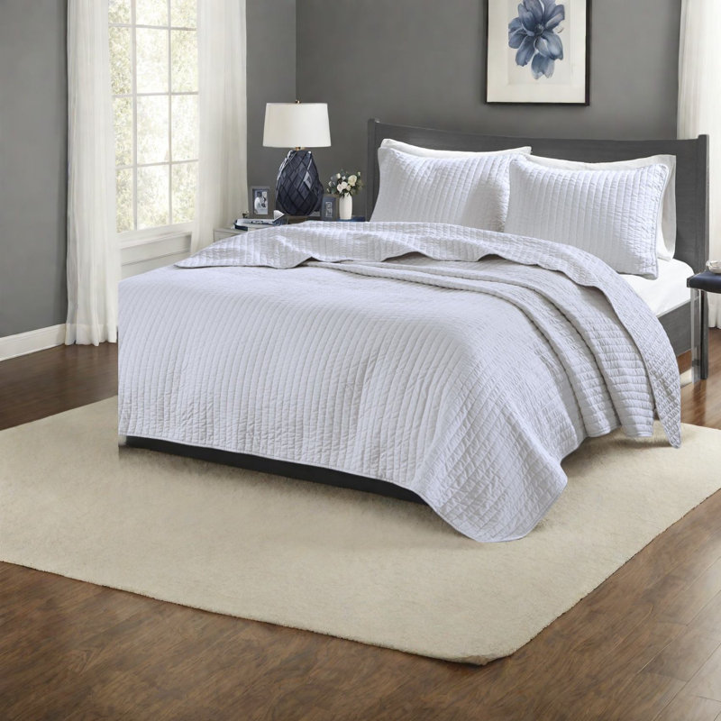 Premium White Cotton Quilt Bedding Sets, Farmhouse Style For All Seasons