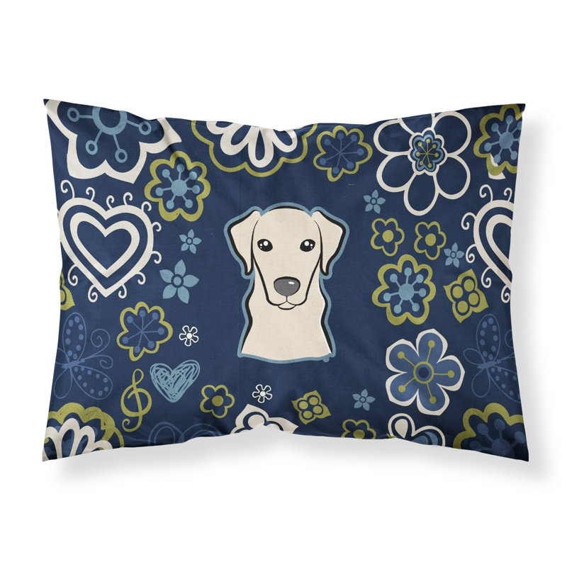 Taie d’oreiller floral, Labrador jaune