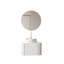 Meuble-lavabo moderne de 61 cm (24 po) avec lavabo en céramique blanche de haute qualité, armoire à rayures 3D, comptoir en pierre frittée, grand espace de rangement et meuble-lavabo préassemblé.