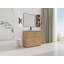Meuble-lavabo autoportant de 40 po avec lavabo en céramique et porte à 2 compartiments à fermeture en douceur-777742813