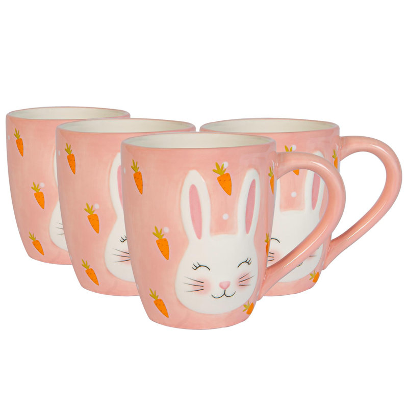 Nicola Spring - Pink Bunny Mugs - 9cm - Pink