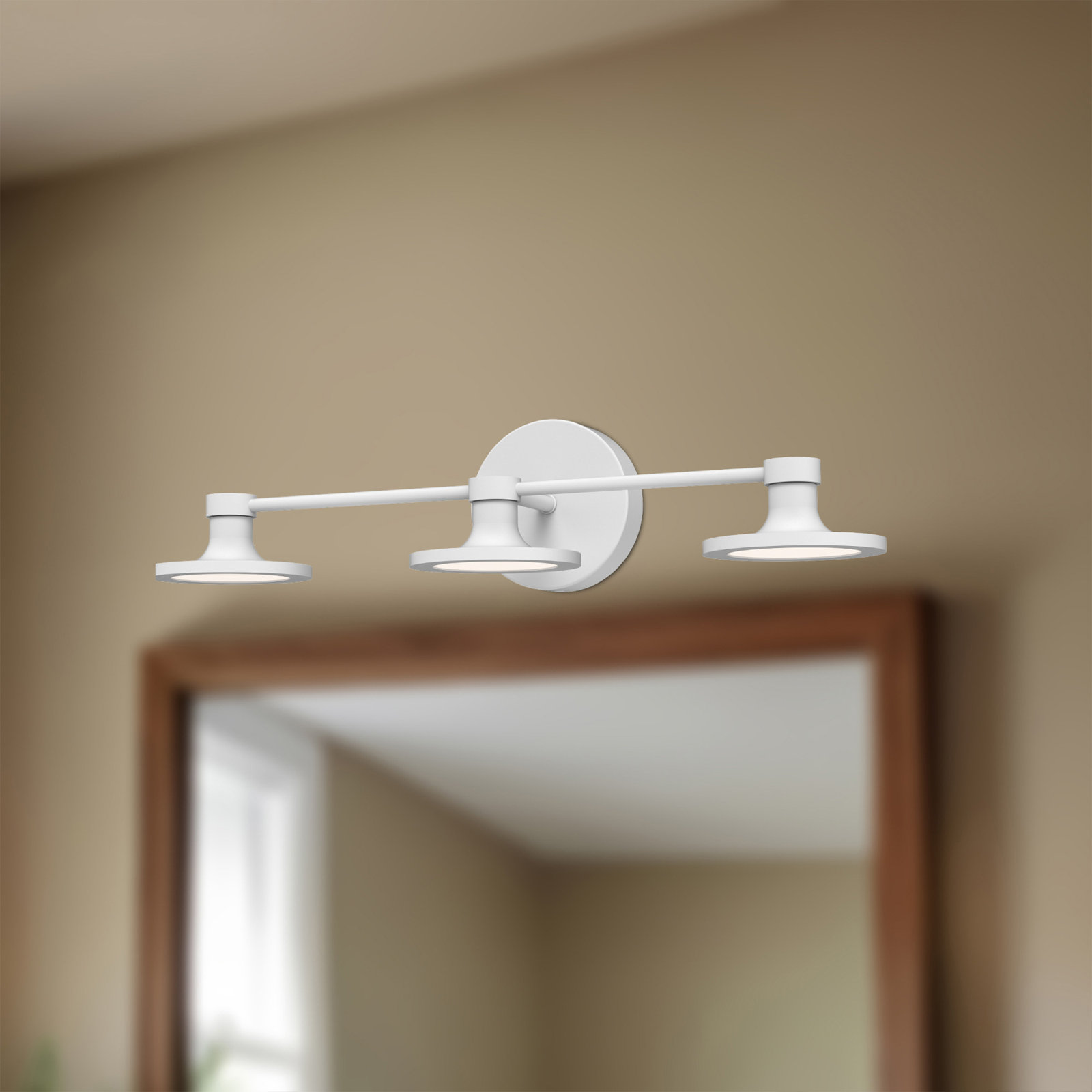 Daveney 3 Light Dimmable LED Vanity Light, White