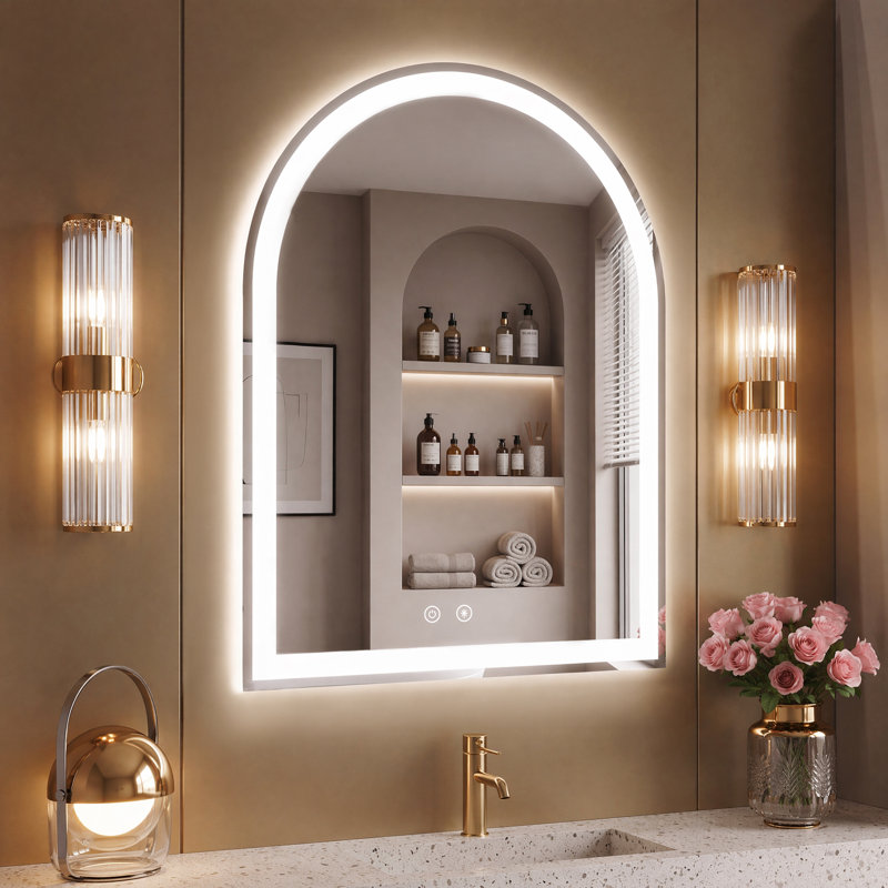 Miroir de salle de bain mural à DEL, 27,56 po x 16,69 po