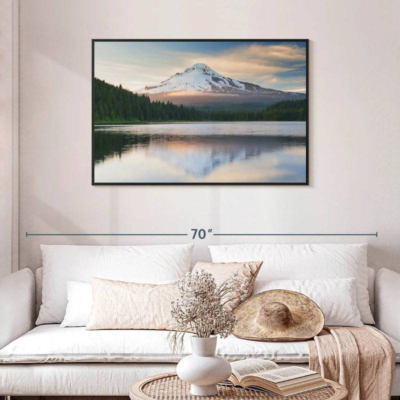 Mount Hood Panorama, Floating Frame Black, 43" X 29"