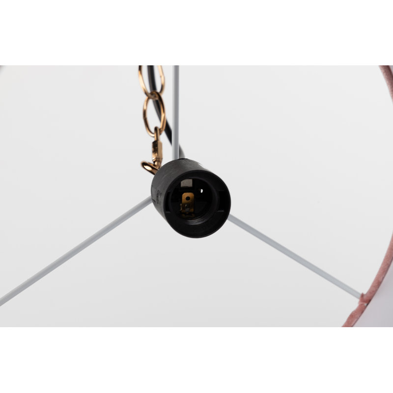 1 - Light Drum Pendant, Dark Grey/Gold