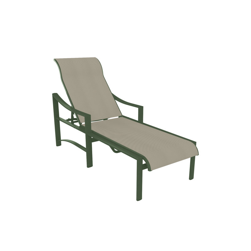 Kenzo Outdoor Metal Chaise Lounge, Sparkling Water, Snow