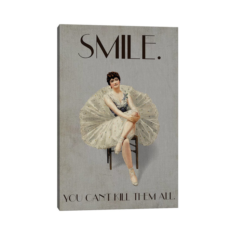 Smile by Kubistika - Wrapped Canvas Print, 20.32 cm H x 30.48 cm W